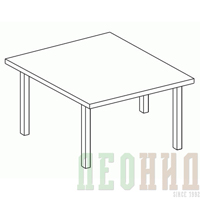 Стол обеденный для школьной столовой, квадратный, пластик