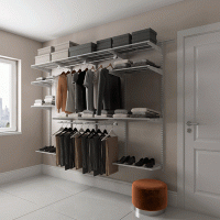 Гардеробная система Max G180 белый 2050x1950x450 Промет 11 полок